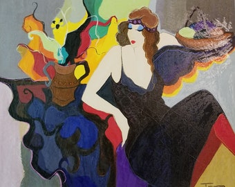 ITZCHAK TARKAY Limited Edition Serigraph "Mademoiselle" - Hand Signed Beautiful Art!