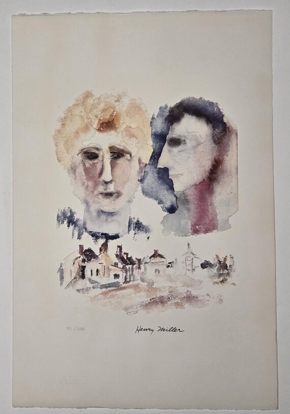 ヘンリー・ミラーのセリグラフ「Lovers Dreaming」サイン入り - Etsy 日本