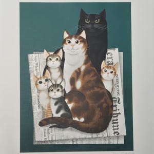 Jan Balet Limited Edition Lithograph  Cats Hand Signed