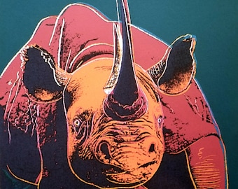 Andy Warhol  - Lithograph by CMOA  - " Rhinoceros "  - Plate Signed/Pencil Numbered - Great Image!