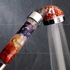 Chakra Kristall Duschkopf | Edelsteinfilter, Hochdruck