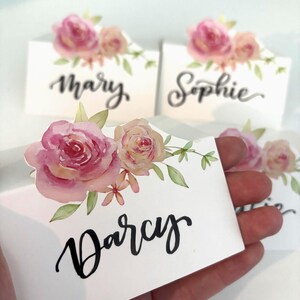 Tarjetas de lugar impresas personalizadas / Tarjetas de lugar con caligrafía / Tarjetas de nombre para bodas / Tarjetas de lugar con carpa / Eventos de boda / Baby Shower