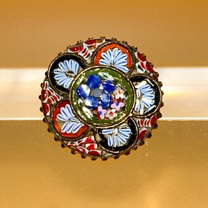 Antique Micro Mosaic Small Brooch