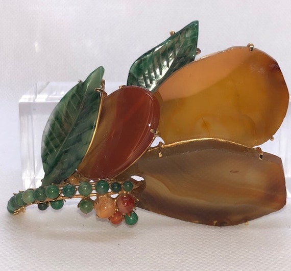 Jade and Onyx Brooch by Simon Tu - image 2