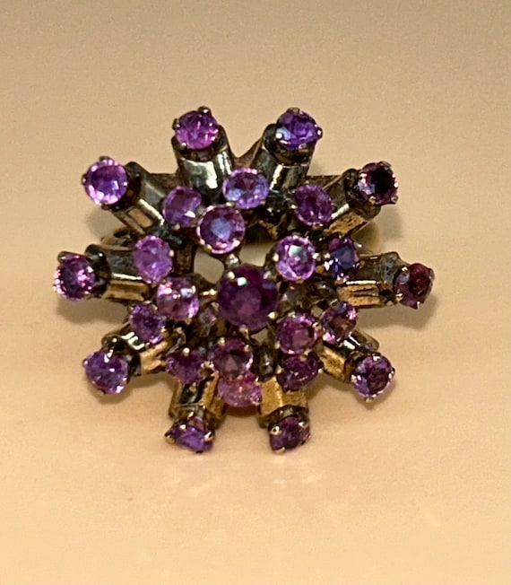 Vintage Cluster Ruby Ring - image 1