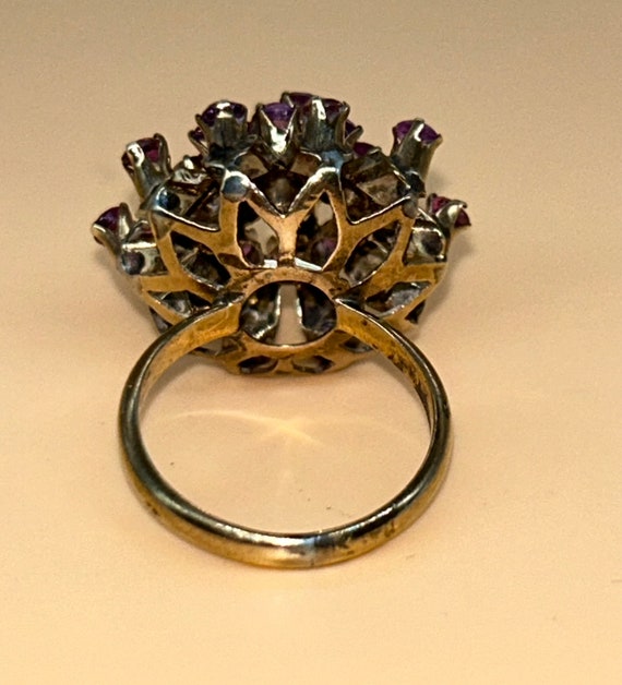 Vintage Cluster Ruby Ring - image 2