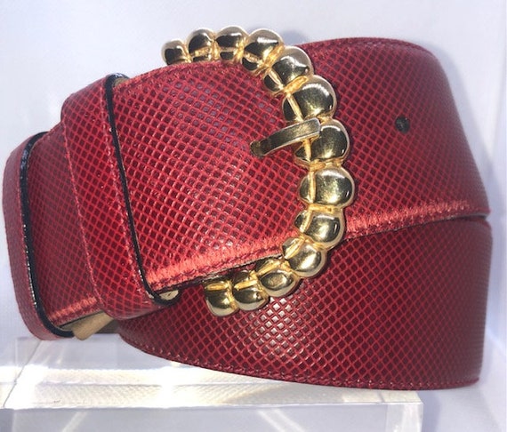 Vintage Bottegaventa Red Leather Belt