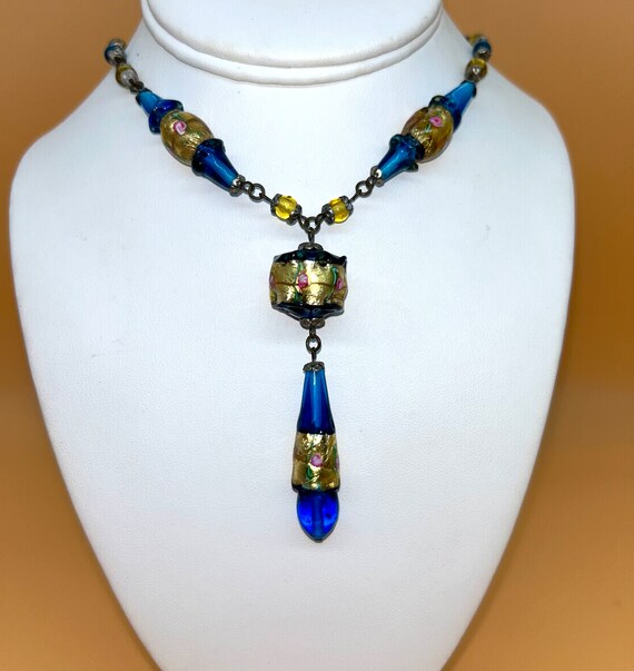 Vintage Murano Glass Bead Necklace Gem