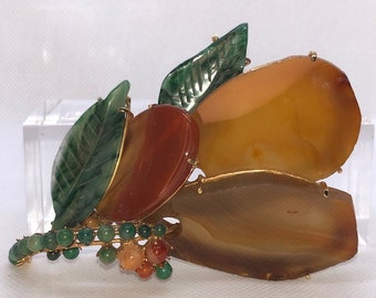 Jade and Onyx Brooch by Simon Tu