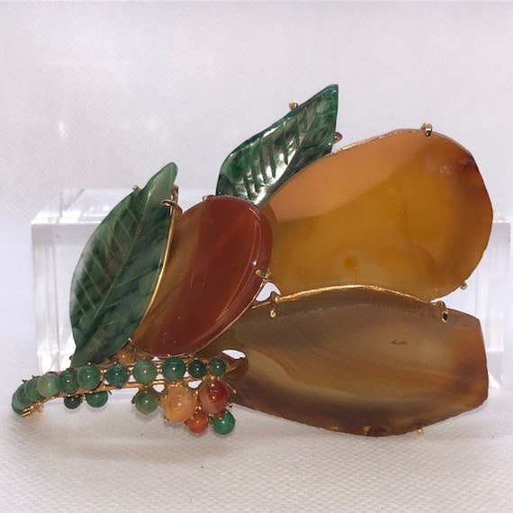 Jade and Onyx Brooch by Simon Tu - image 1