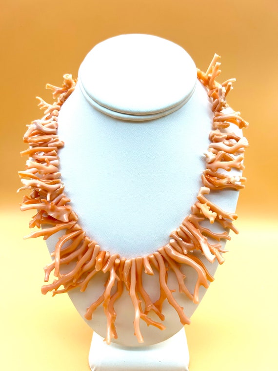 Natural Branch Coral Vintage Necklace - image 2