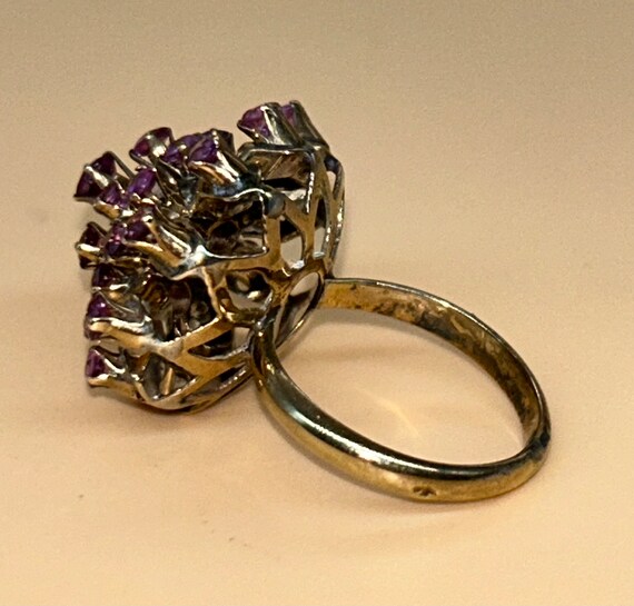 Vintage Cluster Ruby Ring - image 3
