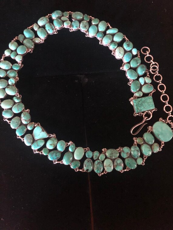 Sterling Silver & Turquoise Stone Mexican Belt.