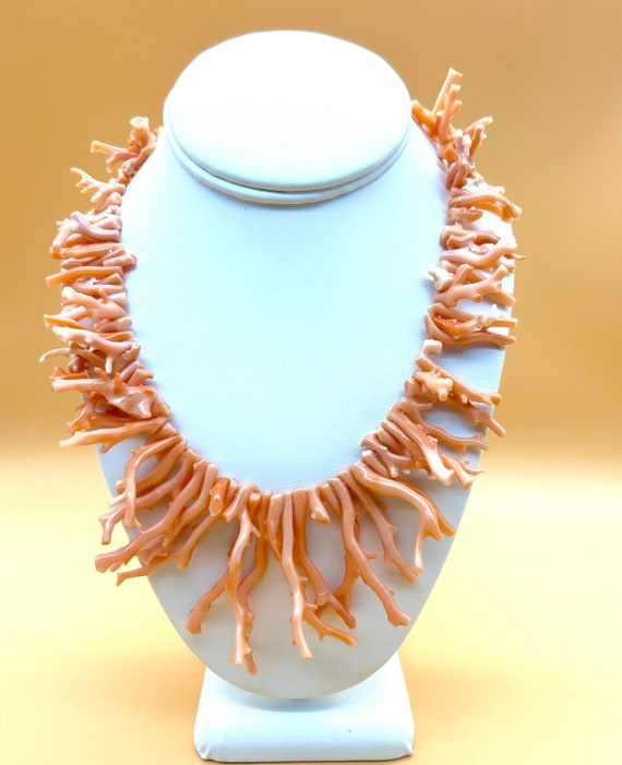 Natural Branch Coral Vintage Necklace - image 1