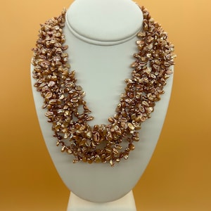Multi 8 Strand Keshi Pearl Necklace