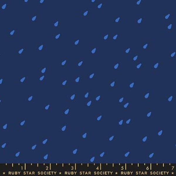 Ruby Star Society - Water - Water Drops Navy - fabric for sewing, fabric for quilting
