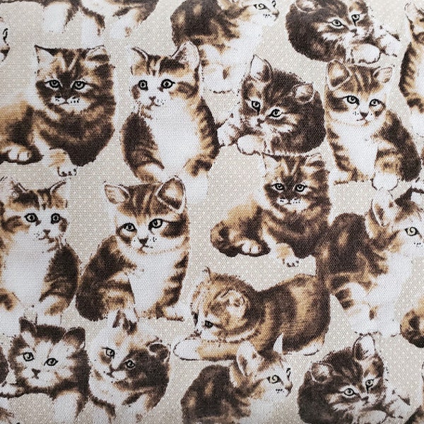 Japanese Fabric - Yuwa - Cats - Live Life Collection - sewing fabric - quilting fabric - cat fabric