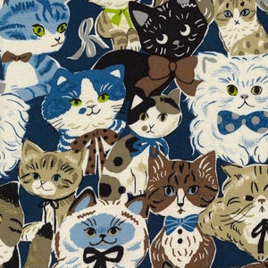 Tissu japonais - Kokka - Animaux puissants - Tissus Animaux - Tissus chats