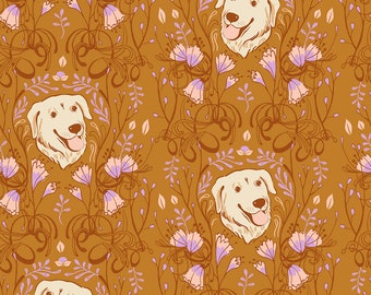 Ruby Star Society - Dog Park - Golden Garden in Earth - Sarah Watts - fabric for sewing, fabric for quilting