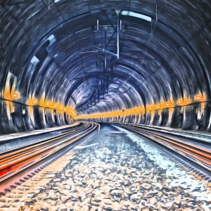 ON SALE - Digital Painting Tunnel Print