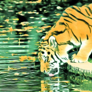 ON SALE - Digital Painting Tiger Print