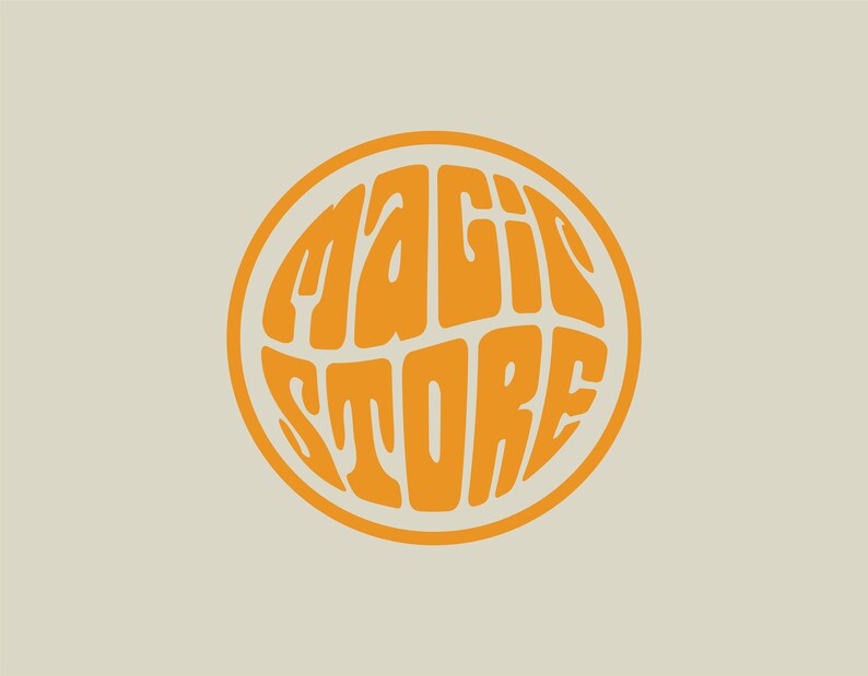 Psychedelic Logo Design / Vintage Premade Logo for Etsy