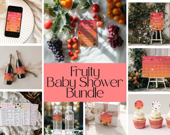 Fruity Baby Shower Bundle: Editable Canva Template (Digital Download