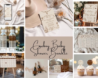 Rustic Cowboy Baby Shower Bundle | Boy Baby Shower Bundle | Cowboy Baby Shower with Games/Signs | Western Baby Shower | Rodeo Buckaroo
