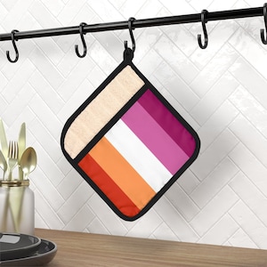 Lesbian Flag Pot Holder with Pocket