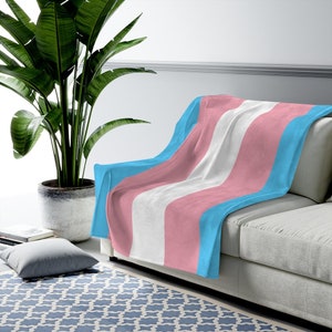 Transgender Pride Flag Throw Blanket