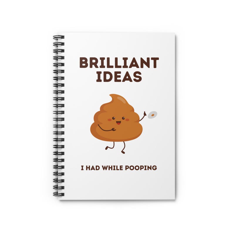 Funny Spiral Notebook, Poop Jokes, Ruled Line Journal, Brilliant Ideas ...