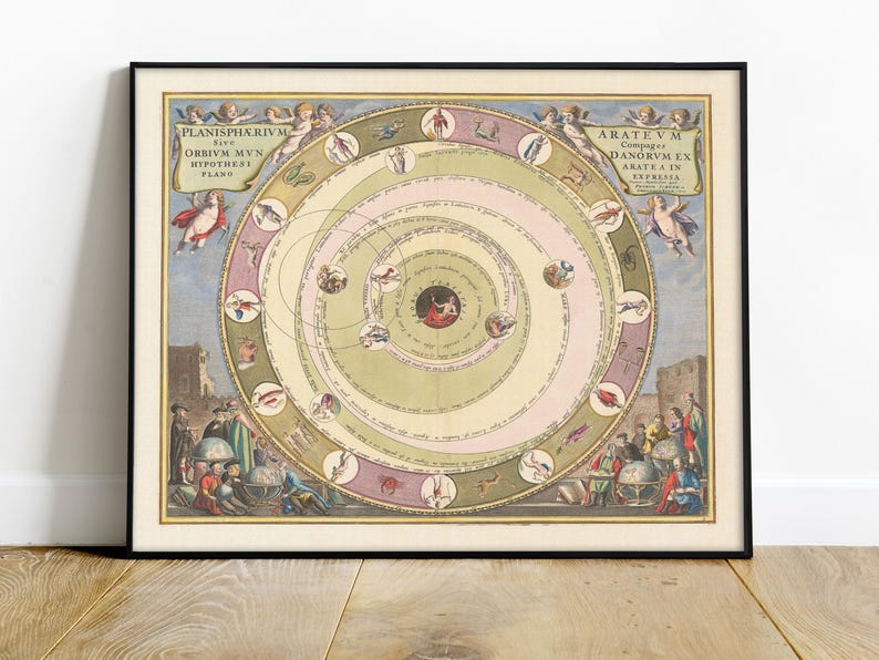 Vintage Astronomy Print, Celestial Chart, Greek Constellations, Antique ...