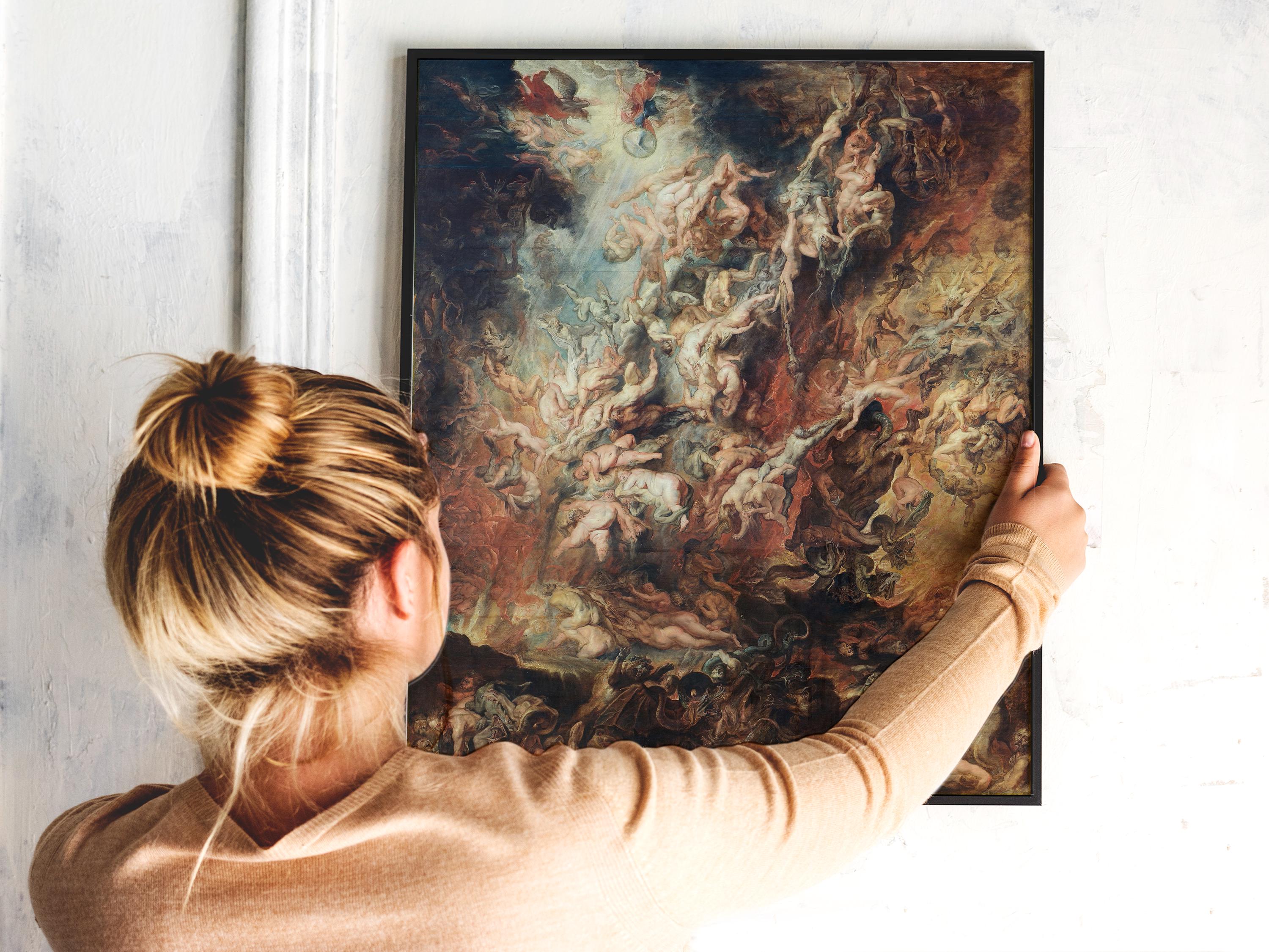 Grotesque Print Fall of the Damned 1620, Rubens Baroque Vision of Hell, Dramatic ...