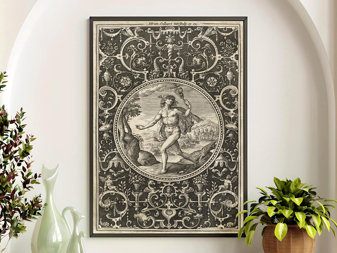 Grotesque Print Vintage Mercury Print: 16th Century Grotesque Frame, Hermetic Art - Etsy