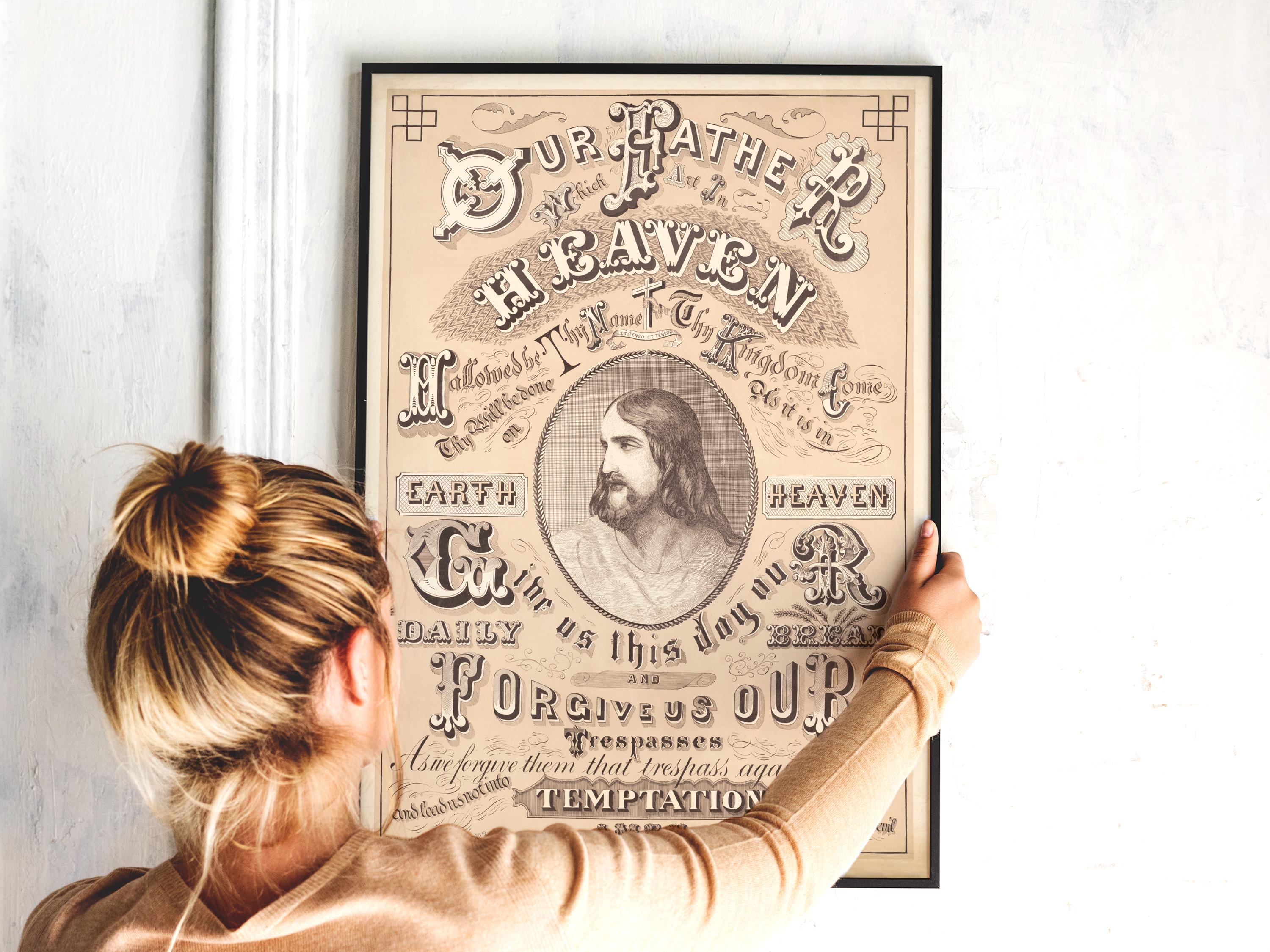 Our Father Prayer Print: Vintage Religious Wall Art - Etsy