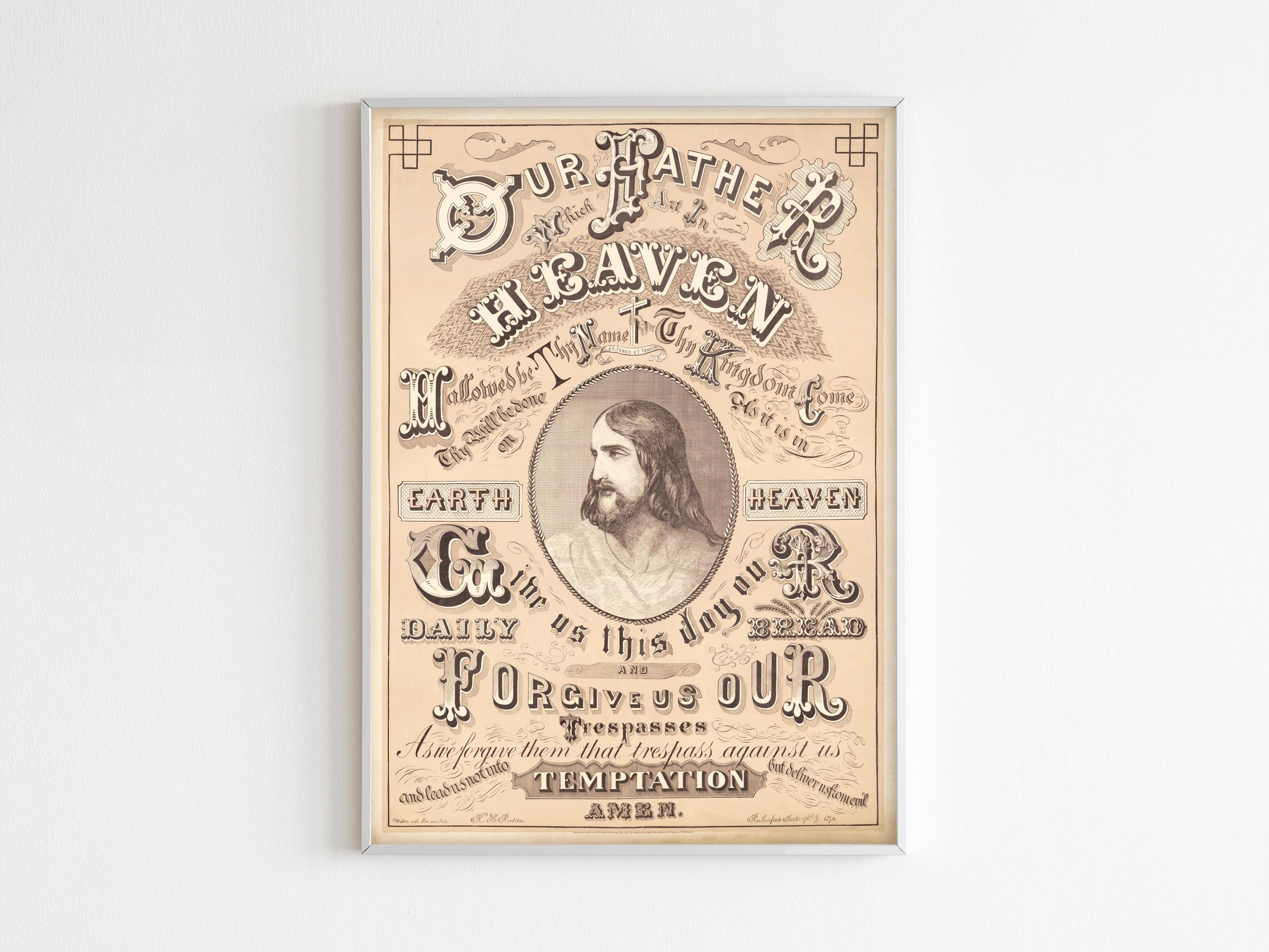 Our Father Prayer Print: Vintage Religious Wall Art - Etsy