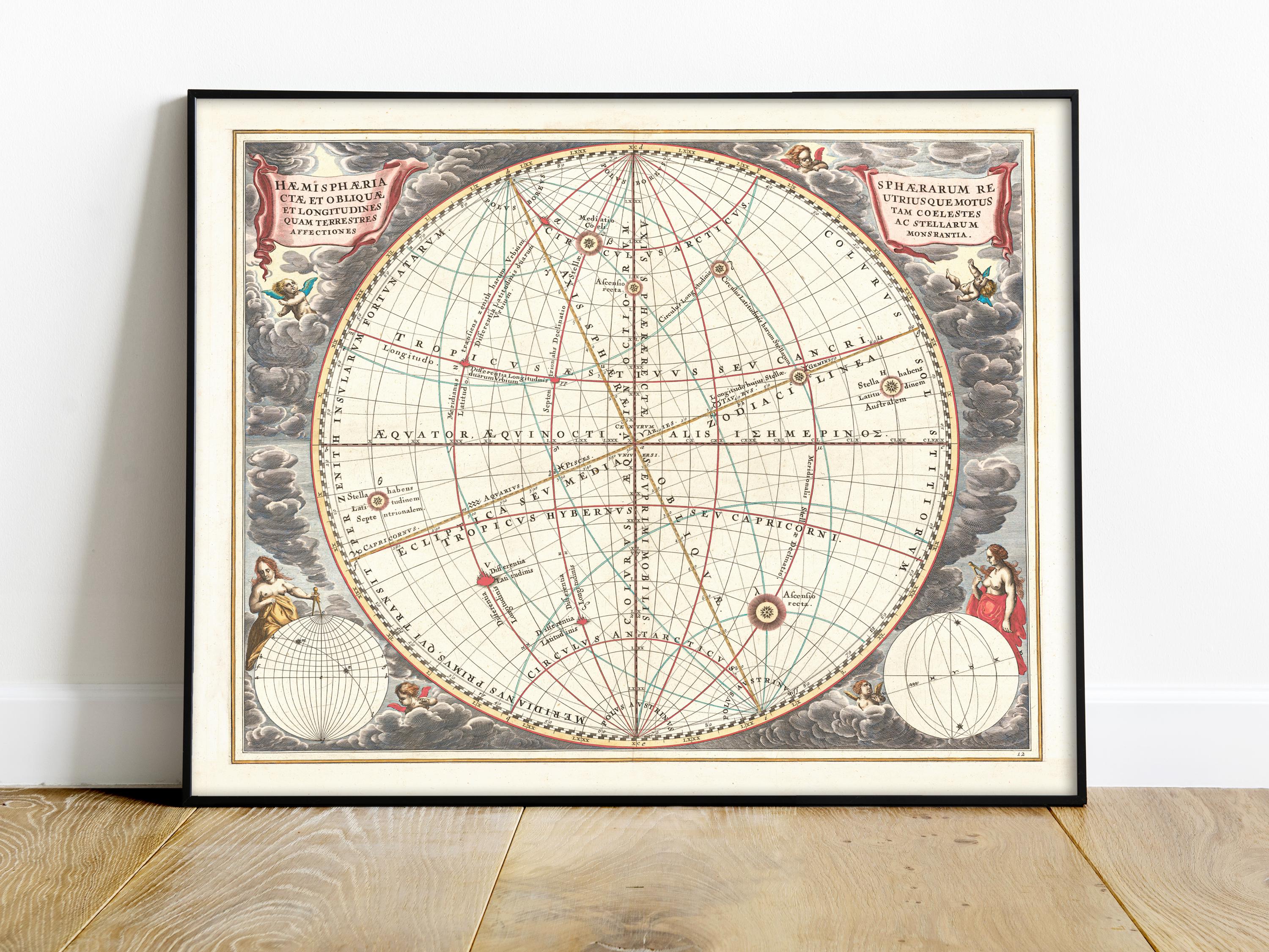 Antique Celestial Chart Print: 1660 Cosmos Map, Vintage Astronomy - Etsy