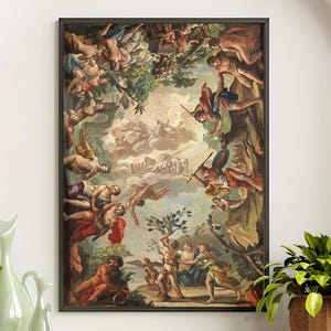 Greek Gods Mythology Art Print, 1740 Greek Pantheon Deities, Classical Olympus Decor Zeus, Hera, Juno. Ancient Gods Wall Art, Museum Quality