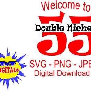 Double Nickels birthday digital download, svg, jpeg