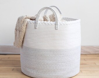 white clothes basket