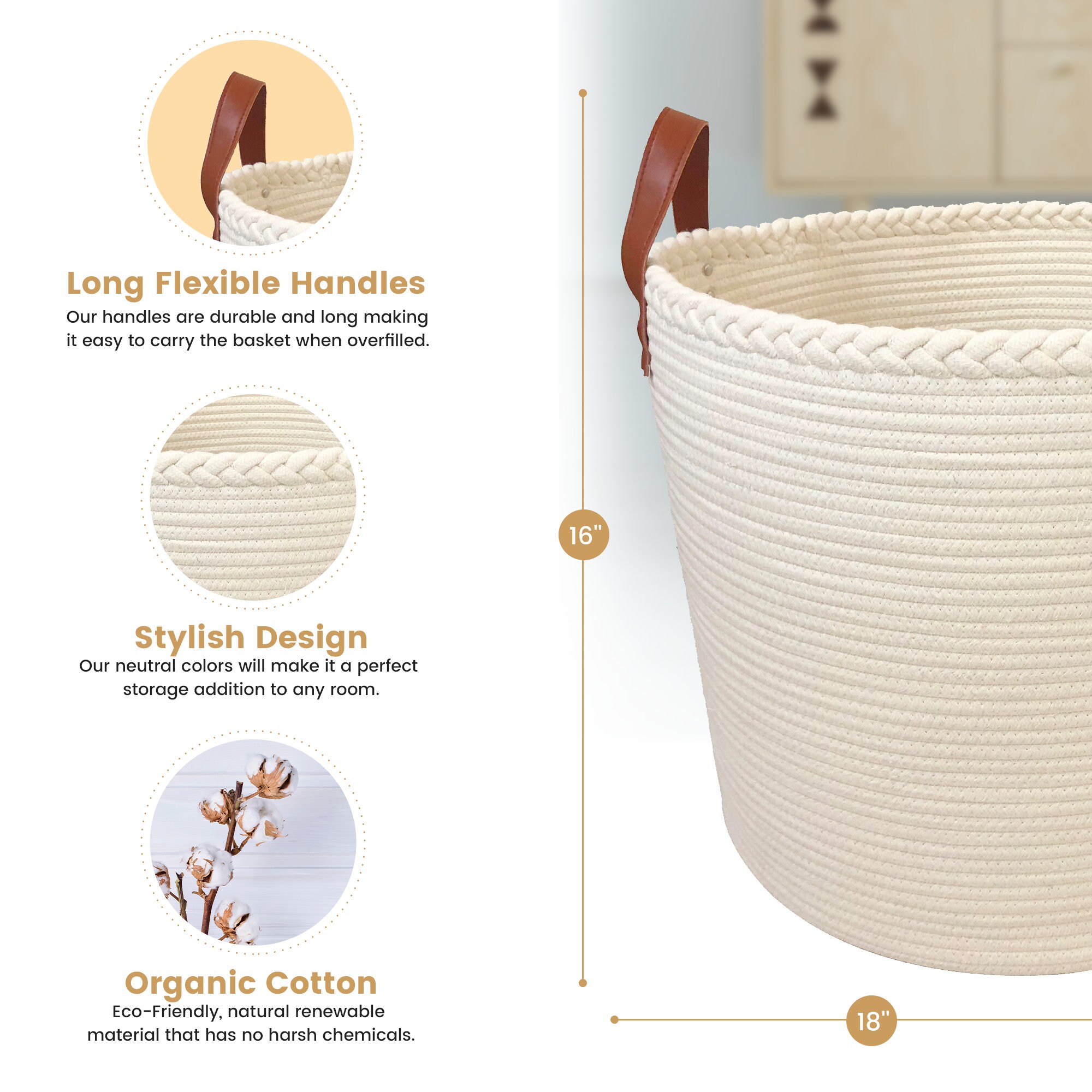 CESTA de lavandería XL Cesta de lavandería 18x18x16 Cesta | Etsy