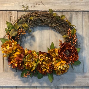 Herfstkrans, wijnstokkrans, herfstkrans, country chic, boerderij