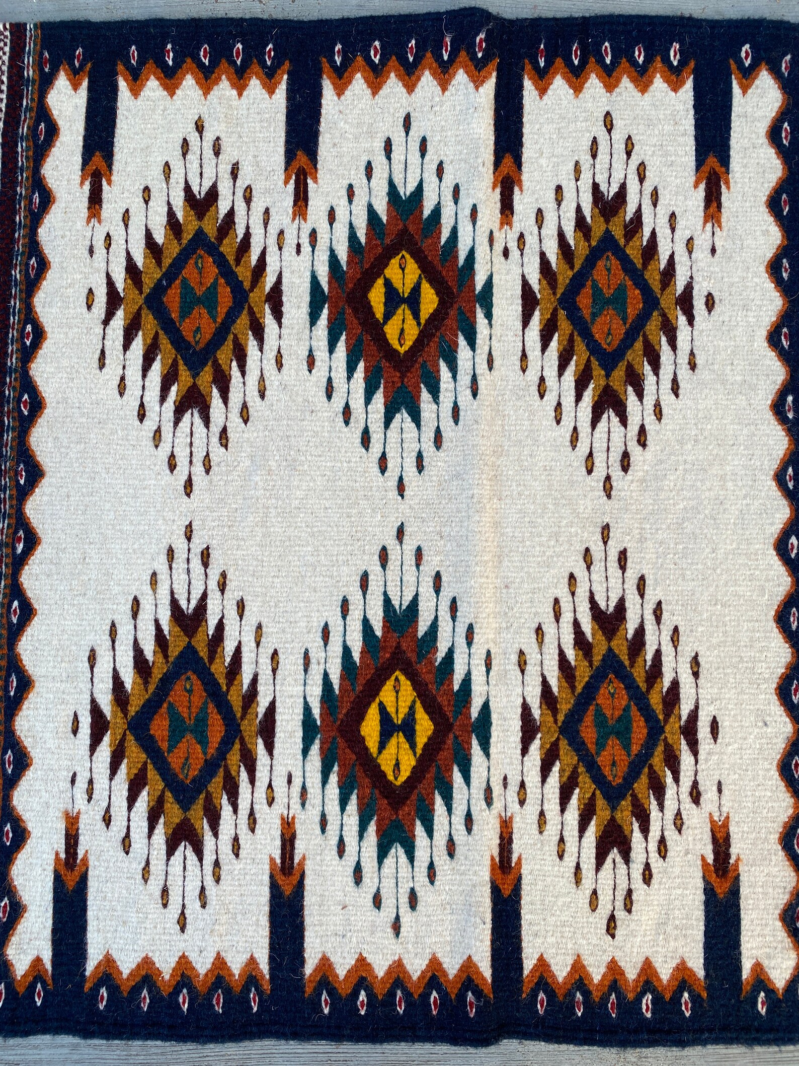 Zapotec Rug Traditional Zapotec Design Diamonds Etsy
