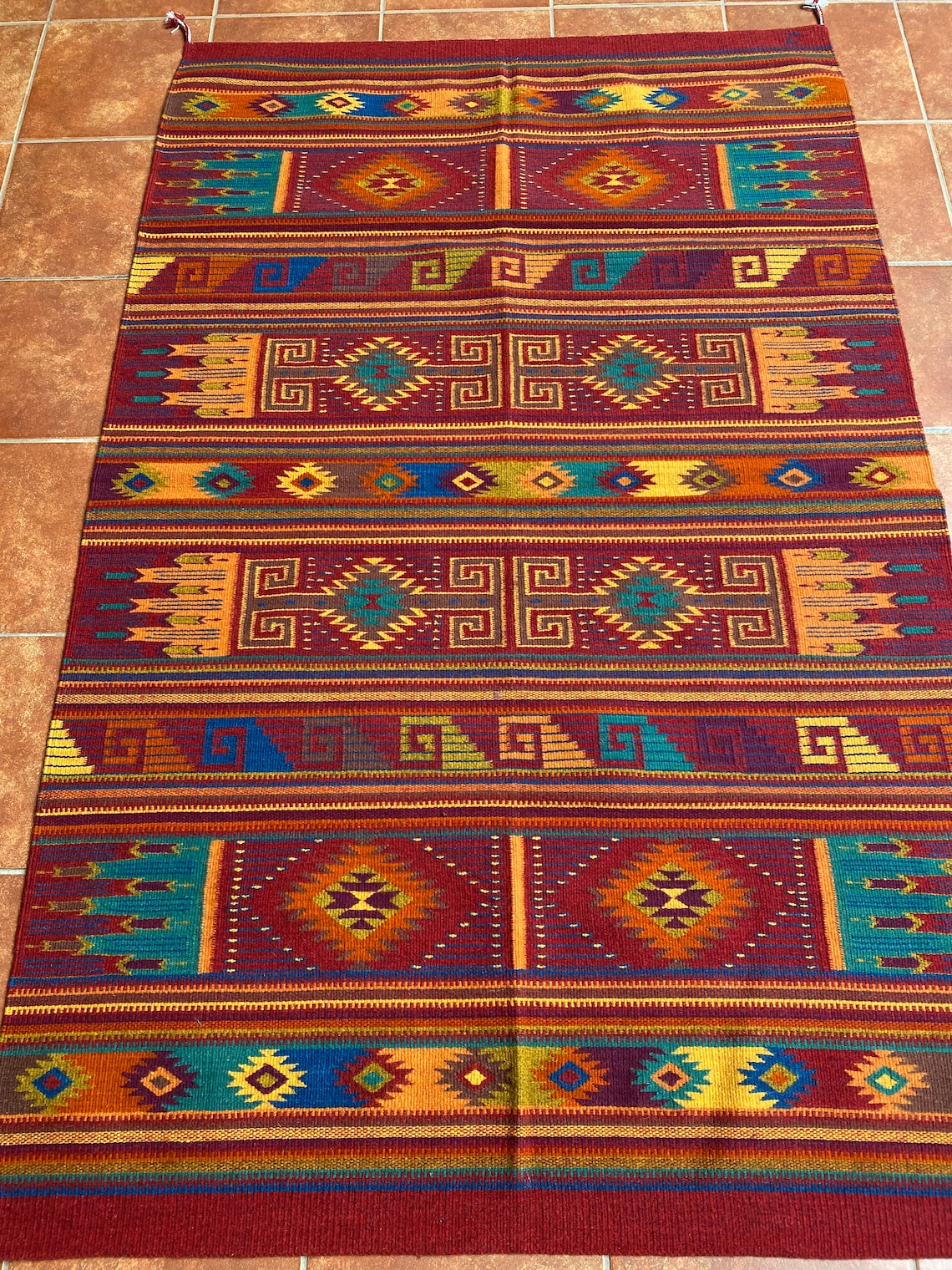 Zapotec Rug Traditional Zapotec Design Etsy