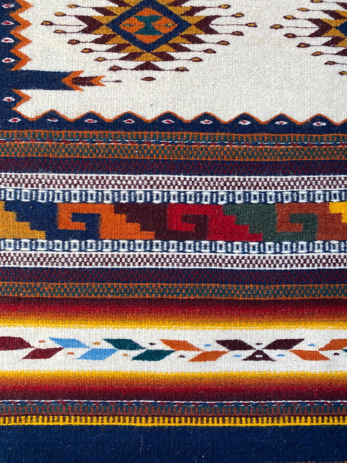 Zapotec Rug Traditional Zapotec Design Diamonds Etsy