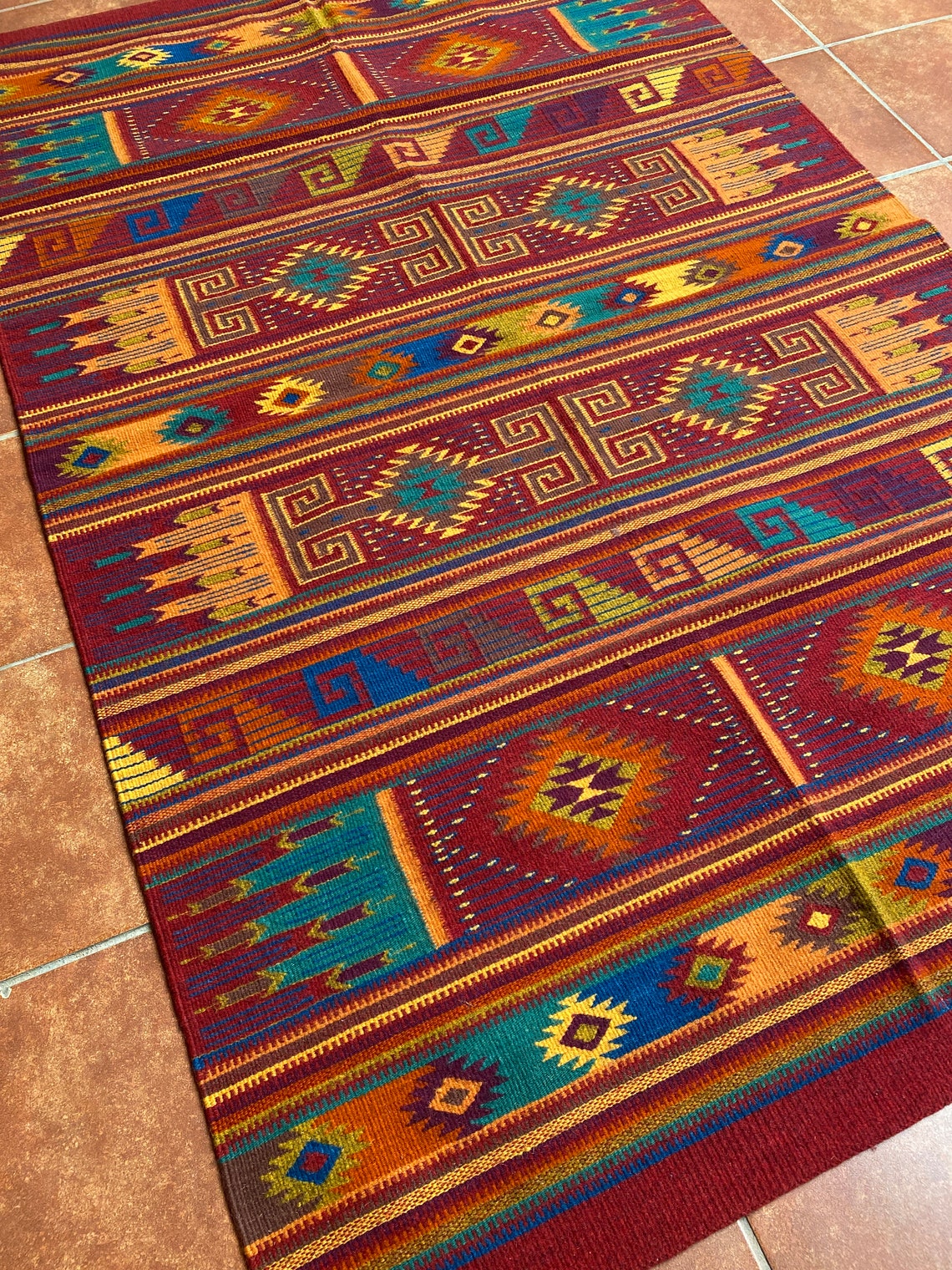 Zapotec Rug Traditional Zapotec Design Etsy