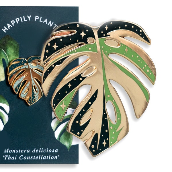 Variegated Monstera Thai Constellation Lapel Pin, Plant Gifts, Monstera Albo variegated, House Plant Mom Gift, Plant Lover