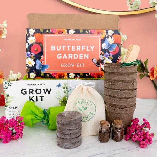 Butterfly Garden Grow Kit for Kids & Adult • Butterfly Flower Garden Kit • Garden Lover Gifts - Plant Gifts
