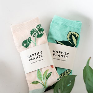 Plant Mom Socks Plant Socks , Houseplant Plant Gift , Plant Lover Gift , Plant Lady , Gardener Gift, Crazy Plant Lady Both!