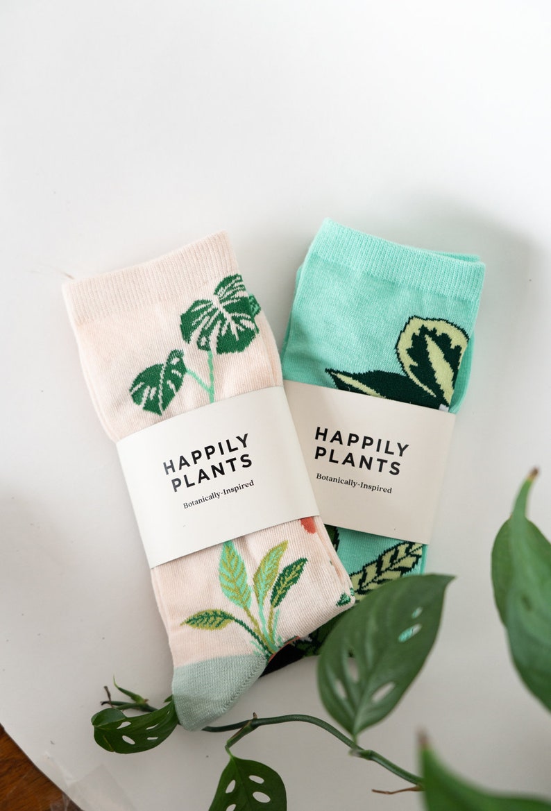 Plant Mom Socks Plant Socks , Houseplant Plant Gift , Plant Lover Gift , Plant Lady , Gardener Gift, Crazy Plant Lady Both!